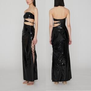 ROTATE Birger Christensen Strapless Patent Maxi Dress - XS - NWT